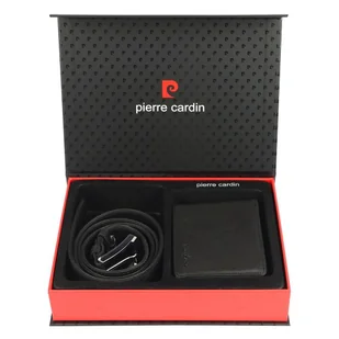 Zestaw prezentowy portfel +pasek Pierre Cardin ZG-104 Czarny - Paski - miniaturka - grafika 1