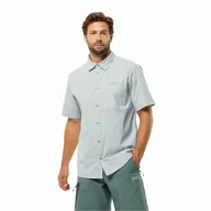 Koszule męskie - Męska koszula Jack Wolfskin NORBO S/S SHIRT M hedge green checks - M - miniaturka - grafika 1