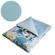 Koce i narzuty dla dzieci - Kocyk Dziecięcy 75x100 Ocieplany Dinozaury Niebieskie/Niebieski Bawełna/Velvet Polski Producent - miniaturka - grafika 1