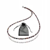 Naszyjniki - Naszyjnik Naturalny Kamień Turmalin Kolorowy fasetowany 3mm Srebro 925 50cm, bez marki, AG00000299 - miniaturka - grafika 1