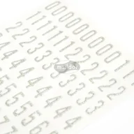 Pasmanteria - Naklejki brokatowe Litery Cyfry Srebrne - miniaturka - grafika 1