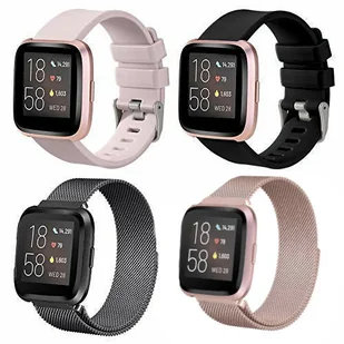 4x PASEK DO ZEGARKA Fitbit Versa 2/Versa Lite STAL SILIKON RÓŻ CZARNY L - Akcesoria do smartwatchy 4x PASEK DO ZEGARKA Fitbit Versa 2/Versa Lite STAL SILIKON RÓŻ CZARNY L - Akcesoria do smartwatchy - miniaturka - grafika 1