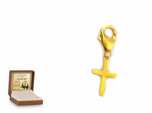 Ciesielscy Złota zawieszka 585 charms krzyżyk prezent grawer CS-ZA_6357_-0-585 - Charmsy - miniaturka - grafika 1