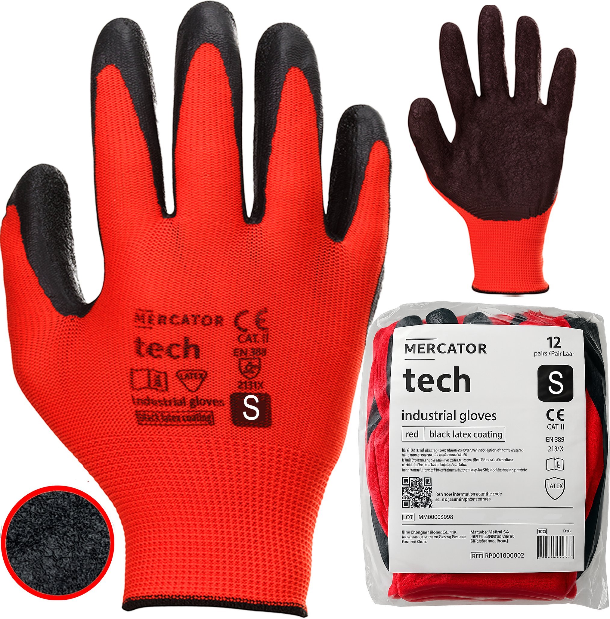 MERCATOR Tech Red+Black Latex - 12 Par 7 - S