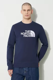 Bluzy męskie - The North Face bluza bawełniana M Drew Peak Crew Light męska kolor granatowy z aplikacją NF0A4T1E8K21 - grafika 1
