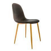 Krzesła - Krzesło tapicerowane, drewniane nóżki, 43x52x89 cm, czarny - miniaturka - grafika 1