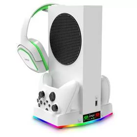 Stacja dokująca iPega RGB stojan s chlazením pro Xbox Series S + 2ks baterií (PG-XBS011S) Biała - Akcesoria do Xbox - miniaturka - grafika 1