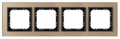 Klawisze i ramki - Ospel Ramka poczwórna SONATA szronione szkło 4mm - szampański/czarny - miniaturka - grafika 1