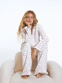 Moda i Uroda OUTLET - Reserved - Muślinowa piżama w serca - złamana biel - miniaturka - grafika 1