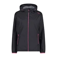 Kurtki damskie - CMP damska kurtka przeciwdeszczowa z kapturem o stałym kroju, Antracyt, 50 - miniaturka - grafika 1