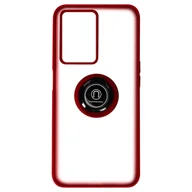 Etui i futerały do telefonów - Oppo A77 / A57 / A57s Etui Bi-materiał Metaliczny pierścień Stojak wideo Czerwony - miniaturka - grafika 1