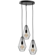 Lampy sufitowe - KET Industrialna LAMPA wisząca druciana OPRAWA metalowy ZWIS loftowy czarny KET438 - miniaturka - grafika 1