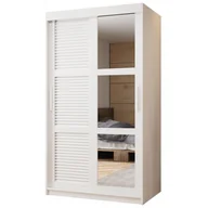 Szafy - Szafa przesuwna garderoba z lustrem do kawalerki ŻALUZJA 2 100 czarna biała - miniaturka - grafika 1