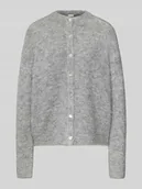 Swetry damskie - Kurtka z dzianiny o kroju relaxed fit z dodatkiem wełny model ‘Bela’ - miniaturka - grafika 1