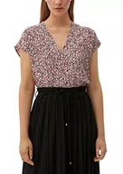 Bluzki damskie - s.Oliver BLACK LABEL Bluzka damska, krótki rękaw, Wielokolorowy | różowy 45a5, 36 - miniaturka - grafika 1