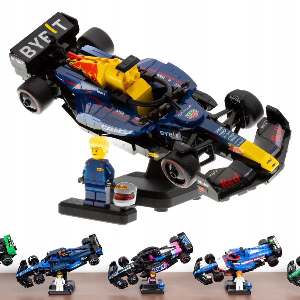 Stojak na formułe LEGO Speed Champions F1 Podstawka pod model i minifigurkę