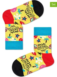 Happy Socks Skarpety (2 pary) "SpongeBob" w kolorze żółtym ze wzorem - Skarpetki dla dzieci - miniaturka - grafika 1
