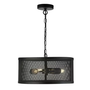 Searchlight Lampa wisząca Fishnet z metalu czarna 45 cm - Lampy sufitowe - miniaturka - grafika 1