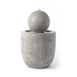 KÖHKO® Fontanna ogrodowa 17005 Zen w kształcie kuli z LED–Nowoczesna fontanna dekoracyjna o strukturalnej powierzchni do ogrodu, na taras i do wnętrz - Fontanny ogrodowe KÖHKO® Fontanna ogrodowa 17005 Zen w kształcie kuli z LED–Nowoczesna fontanna dekoracyjna o strukturalnej powierzchni do ogrodu, na taras i do wnętrz - Fontanny ogrodowe - miniaturka - grafika 1