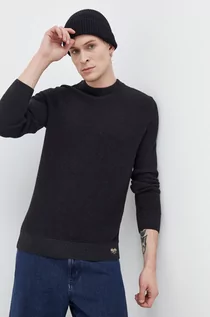 Swetry męskie - Superdry sweter bawełniany kolor czarny - grafika 1