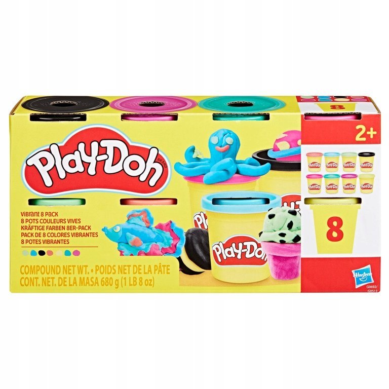 Play-Doh ciastolina zestaw 8 Tub Vibrant 8-pack eksplozja kolorów Hasbro
