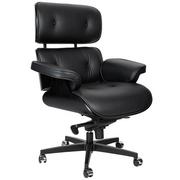 Fotele i krzesła biurowe - King Home Fotel biurowy LOUNGE GUBERNATOR cały czarny T044.OFFICE.BL.ASH - miniaturka - grafika 1