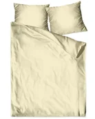 Pościel - Pościel satynowa 140x200 ekri jednobarwna Bielbaw Greno - miniaturka - grafika 1