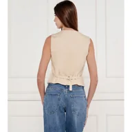 Kamizelki damskie - Weekend MaxMara Kamizelka PACE Slim Fit z dodatkiem lnu - miniaturka - grafika 1