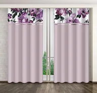 Zasłony - Zasłona Gotowa Na Żabki, 160X270, Różowa W Kwiaty, Zmk-035 - miniaturka - grafika 1
