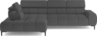 DomoHome narożnik PLAZA-L tkanina SOLAR narożnik z wygodnym, puszystym oparciem / długi fotel lewy / styl industrialny / kształt L lewy 300x99x216 cm SZARY - Narożniki - miniaturka - grafika 1