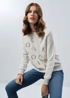 Bluzy damskie - Bluza damska przez głowę bez kaptura - miniaturka - grafika 1