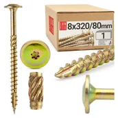 Wkręty - Wkręty ciesielskie z łbem talerzowym 8x320mm 1szt. - miniaturka - grafika 1