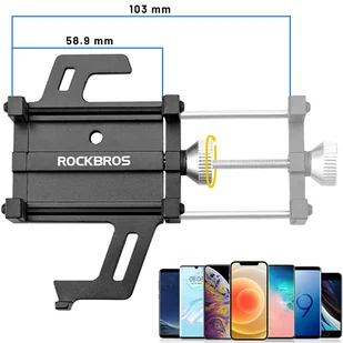 Uchwyt rowerowy RockBros 699-BK na kierownicę do telefonu na rower motor hulajnogę Czarny - Akcesoria rowerowe - miniaturka - grafika 5