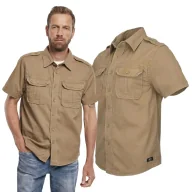 Odzież taktyczna i umundurowanie - Koszula z krótkim rękawem BRANDIT Vintage Shirt - Coyote  4XL - miniaturka - grafika 1