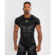 Kimona, stroje i obuwie - Venum Rashguard Krótki Rękaw Short Sleeve Training Camp 4.0 Black/Neon Green - miniaturka - grafika 1