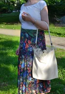 Torebki damskie - Torba BOHO z płótna żaglowego frędzle - miniaturka - grafika 1