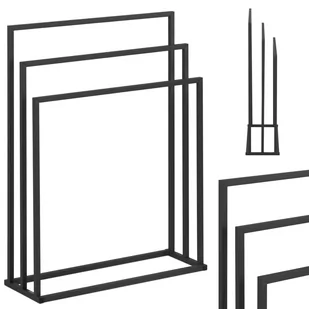 Stojak wieszak na 3 ręczniki wolnostojący podłogowy STAL 65 x 21.5 x 84 cm ciemnoszary - Akcesoria łazienkowe - miniaturka - grafika 1