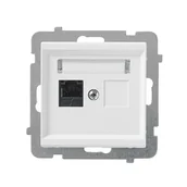 Gniazdka elektryczne - LEDart komputerowe pojedyncze RJ45 kat.5e, bez ramki - Ospel Sonata GPK-1R/K/m/00, kolor biały - miniaturka - grafika 1