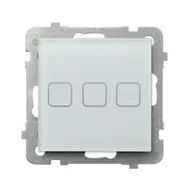 Wyłączniki światła i elektryczne - Wyłącznik dotykowy potrójny SONATA Touch - białe szkło mrożone - miniaturka - grafika 1