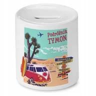 Skarbonki - Skarbonka 330 ml Dla Tymona Syna Dziecka Prezent z Nadrukiem ze Zdjęciem + Opakowanie na prezent (wzór 01) - miniaturka - grafika 1