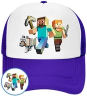 Czapki i chusty sportowe męskie - CZAPKA Z DASZKIEM MINECRAFT DLA DZIECI NA LATO NIEBIESKA BEJSBOLÓWKA - miniaturka - grafika 1