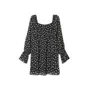 Sukienki - Cropp - Czarna szyfonowa sukienka w kwiaty - Czarny - miniaturka - grafika 1