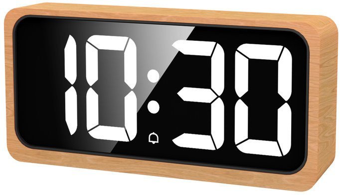 Zegar budzik sieciowy LED JVD SB3210.1 z termometrem 18x8 cm .