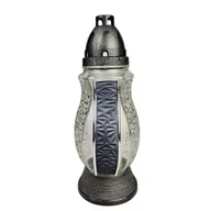 Lampiony i znicze - Znicz szklany z wkładem czarny-satyna 44h - miniaturka - grafika 1