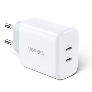 Ugreen Ładowarka  Ładowarka sieciowa UGREEN CD243 2x USB-C 40W Biała UGR1175WHT - Akcesoria do tabletów i e-booków - miniaturka - grafika 1