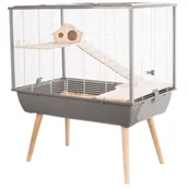 Klatki dla gryzoni - Zolux Klatka Neo Silta dla małych gryzoni H58 szary - miniaturka - grafika 1