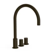 Baterie umywalkowe - Bateria umywalkowa 3-otworowa Tres Study czarny brąz 06110501KMB - miniaturka - grafika 1