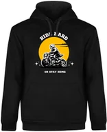 Bluzy męskie - BLUZA MĘSKA Z KAPTUREM NA MOTOCYKL MOTOR PREZENT NAKED CZARNA R-XXL A165 - miniaturka - grafika 1