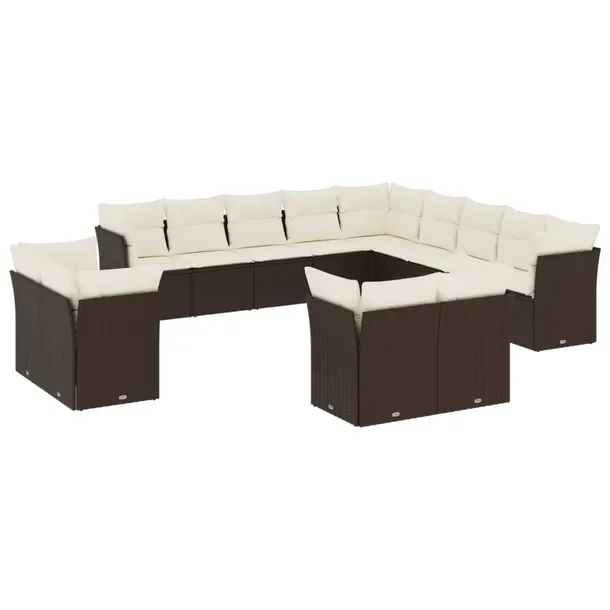 Zestaw Mebli Ogrodowych Modułowych Rattan PE Brązowy 55x62x69 cm