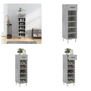 vidaXL Szafka na buty betonowa szara 30x35x105 cm materiał drewnopochodny - Szafka na buty - Szafki na buty - Przechowywanie butów - Organizer na buty - Szafki na buty - miniaturka - grafika 1